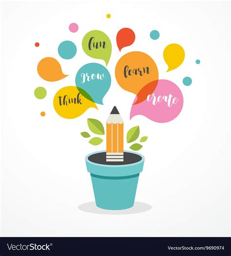 Growing Idea Education Creativity And Science Vector Image