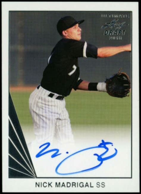 4 overall draft pick in 2018. Future Watch: Nick Madrigal Rookie Baseball Cards, White Sox