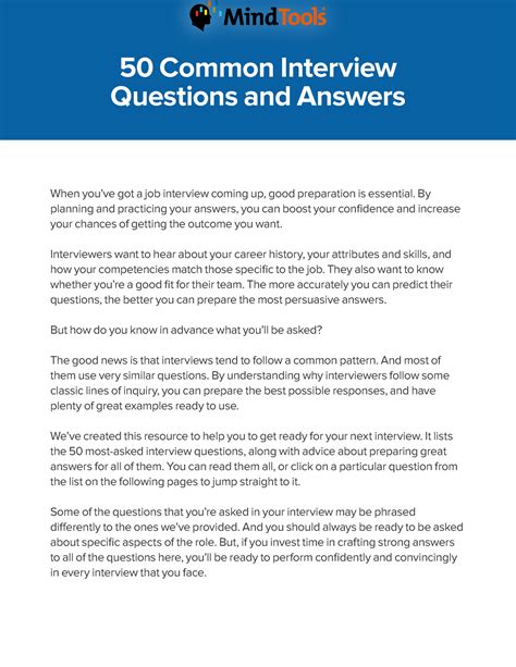 Job Interviews Questions And Answers Cover Tbc Common Interview
