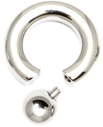 HEAVY LARGE GAUGE STEEL BCR SCREW IN BALL CLOSURE RINGS PA EAR NIPPLE