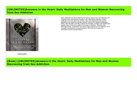 [unlimited]answers in the heart daily meditations for men and women recovering from sex addiction