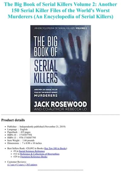 Pdf Book The Big Book Of Serial Killers Volume Another Serial