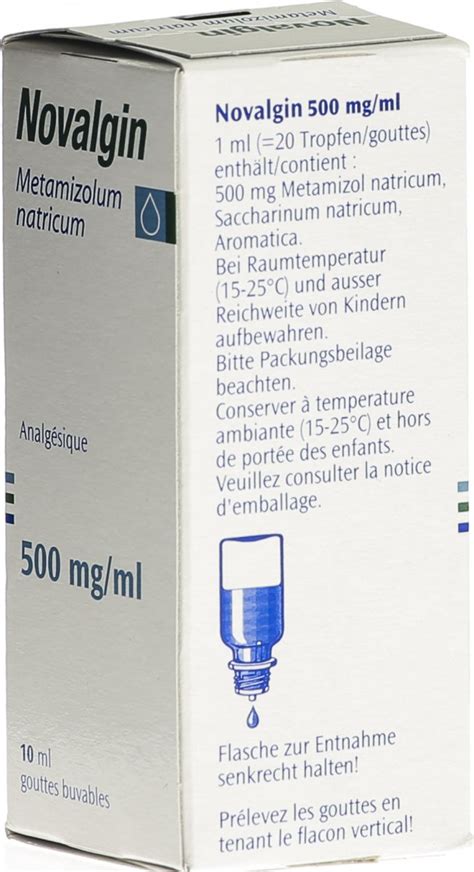 Es können bi zu zwölfmal täglich je fünf tropfen mit etwas flüssigkeit eingenommen werden. Novalgin Tropfen 0.5g/ml 10ml in der Adler Apotheke