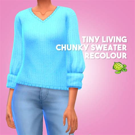Maxis Match Cc World Chunky Sweater Sims 4 Clothing Sweaters