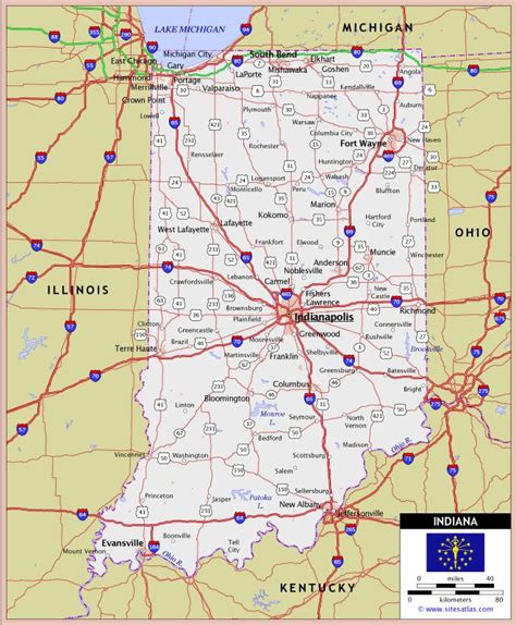 Image Detail For Indiana Highway And Road Map Raster