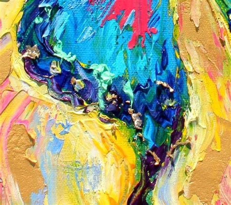 Butterfly Painting Blue Spiritual Art Palette Knife Impressionism On