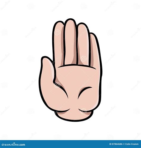 Hand Stop Sign Cartoon
