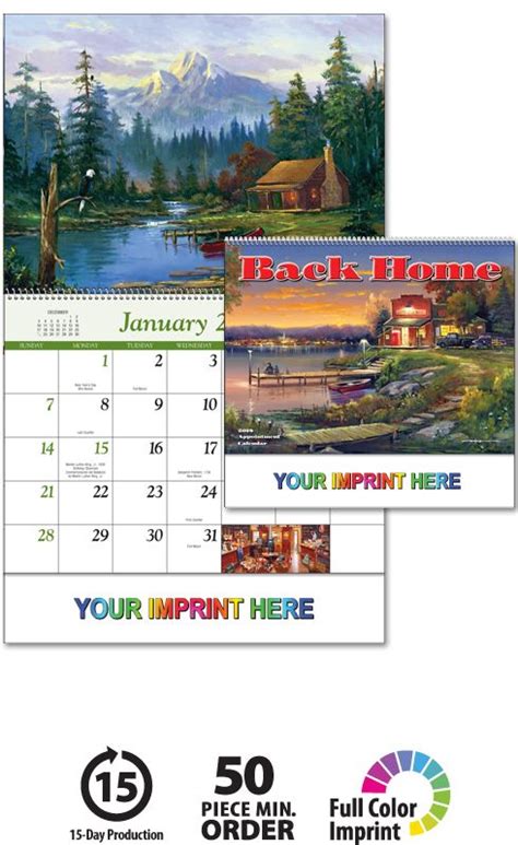 2018 Back Home Calendar Imprinted Calendar 2018 Imprinted Calendars