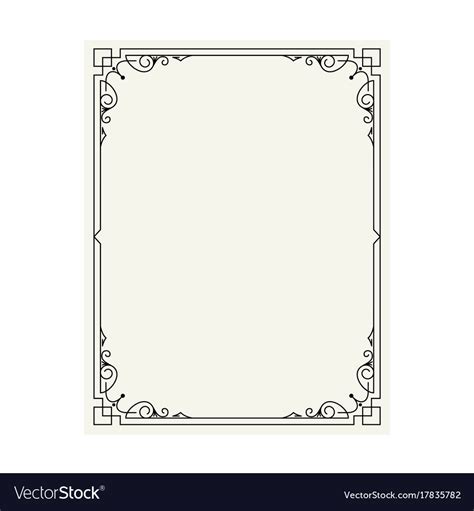 Vintage Border Frame Engraving With Retro Vector Image
