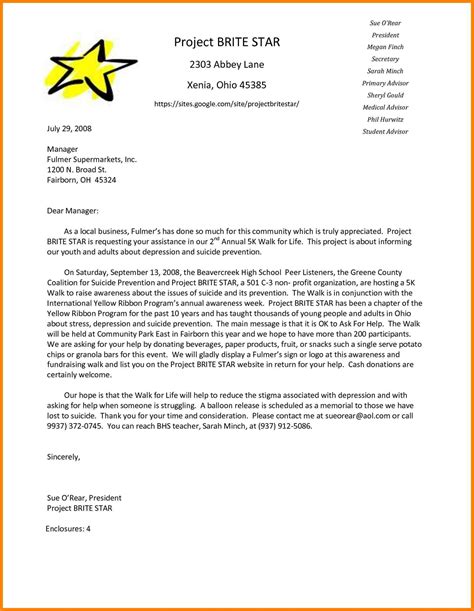 pta fundraising letter template samples letter template collection