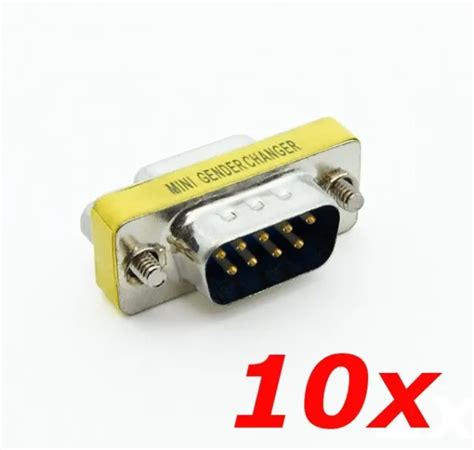 10 Pack Db9 D Sub 9 Pin Rs232 Serial Male To Female Port Saver