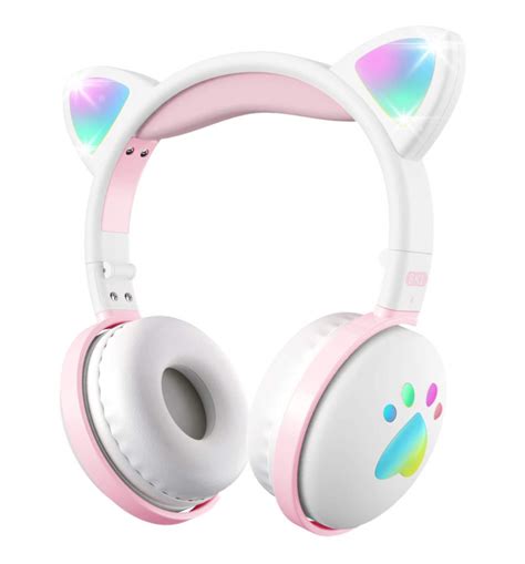 Audífonos Orejas De Gato Bluetooth Recargables Luz LED BK1