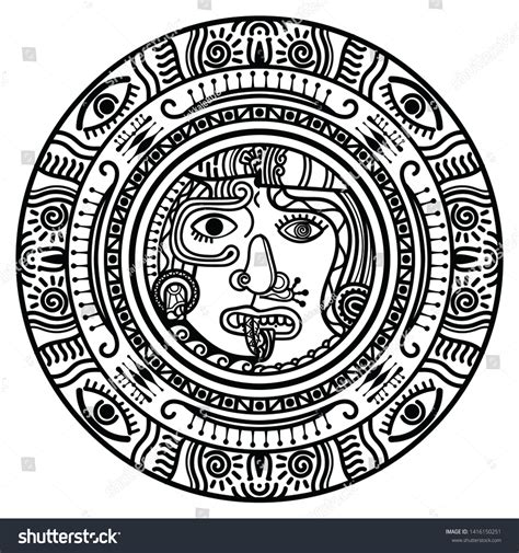 Abstract Mandala Inca Maya Civilizations Graphic Stock Illustration