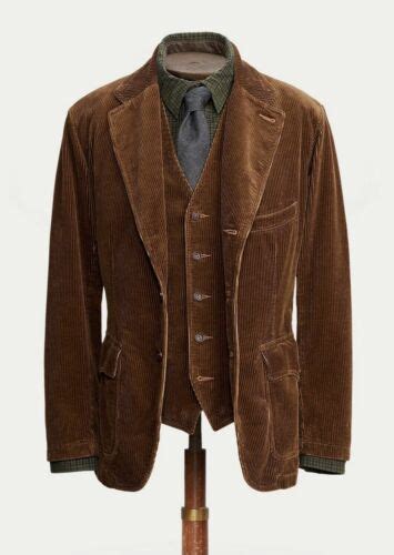 Rrl Ralph Lauren Italian Corduroy Western Style Sport Coat Jacket Mens