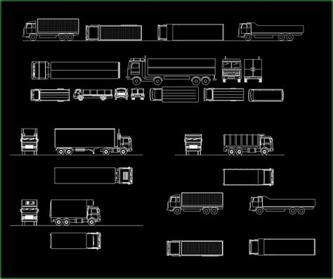 Delivery Truck Elevation Blocks Autocad Drawing Dwg F