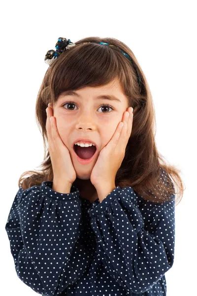 Cute Little Girl With Surprised Facial Expression — Stock Photo