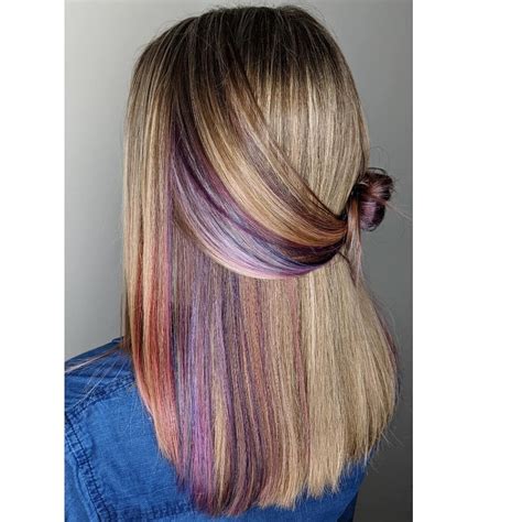 29 Subtle And Popping Peekaboo Highlights Hairstyles Purple Peekaboo