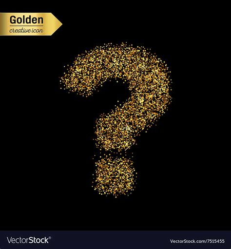 Gold Glitter Icon Of Question Mark Isolated Vector Image
