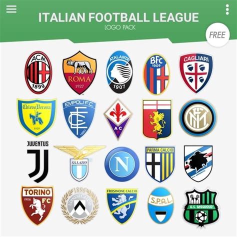 Italian Football League Logo Pack Italy Italian Calcio Serie A Png