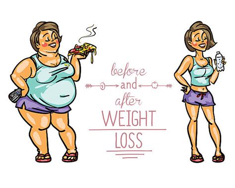 Best Before And After Fat Loss Illustrations Royalty Free Vector