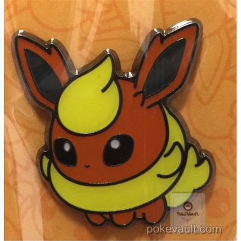 Pokemon Center 2017 Eevee Collection Dolls Campaign Flareon Pin Badge