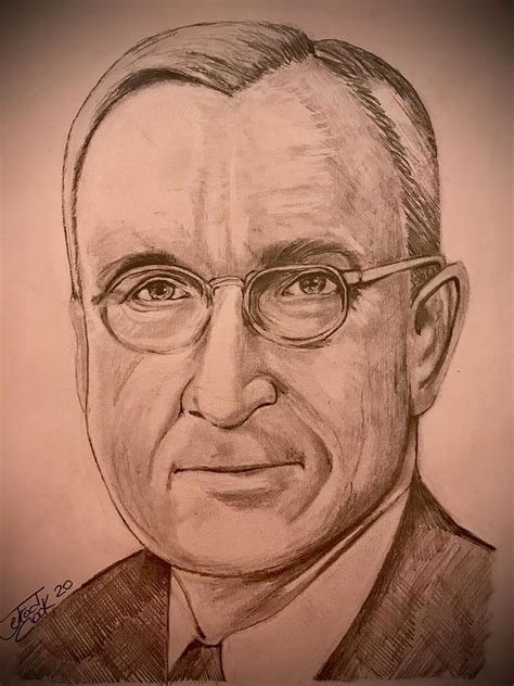 Harry Truman Drawing By Jerrod Cook Fine Art America