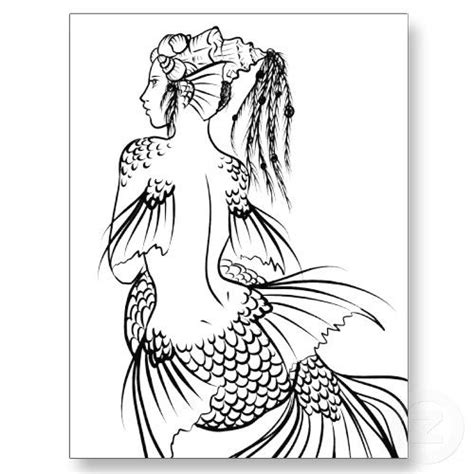 Image Detail For Vintage Mermaid Coloring Page Embroidery Transfers