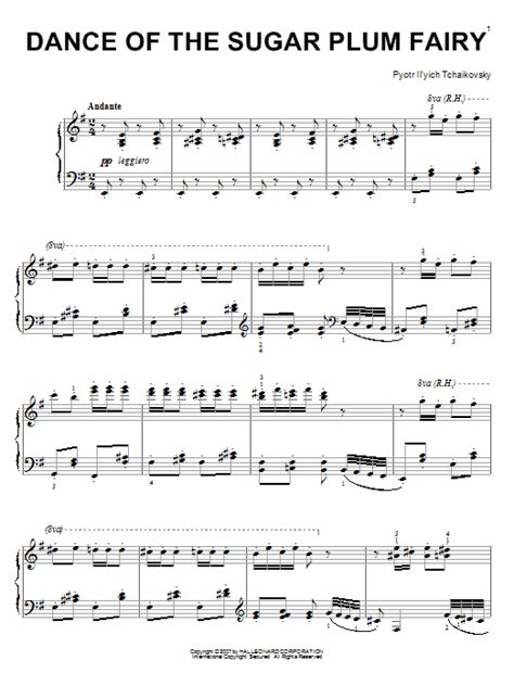 dance   sugar plum fairy sheet  pyotr ilyich tchaikovsky piano solo
