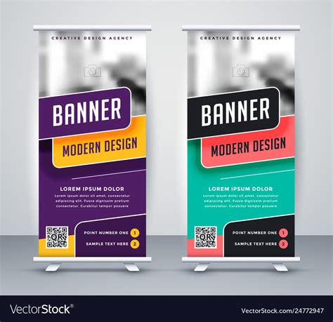 Trendy Rollup Creative Banner Design Template Vector Image