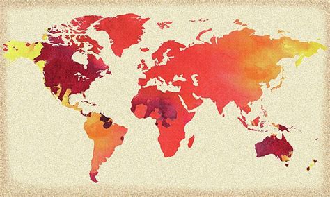 Vivid Colorful World Watercolor Map Irina Sztukowskipixels