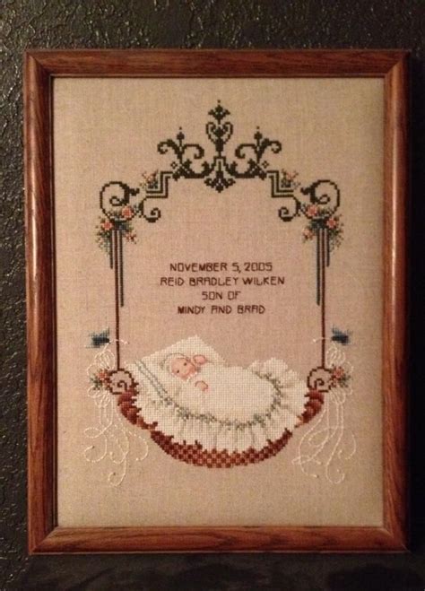 Choose from traditional half cross stitch, long stitch, and chunky cross stitch. Counted Cross Stitch birth announcement | Craft Projects ...