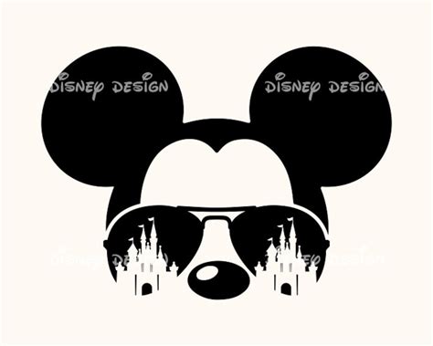 Mickey With Sunglasses Svg Mickey Mouse Castle Svg And Png Etsy Uk