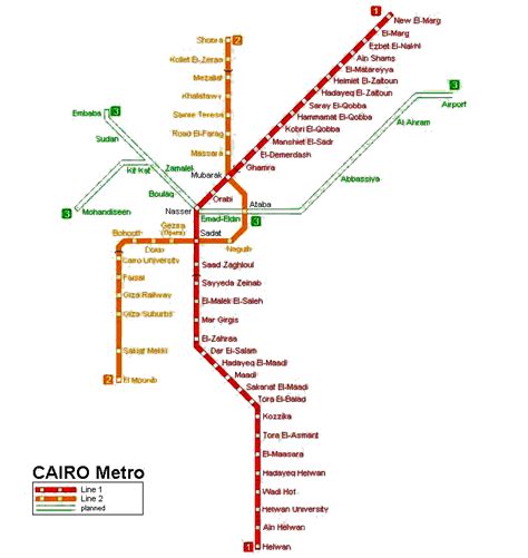 Mapa Plano Del Metro Del Cairo