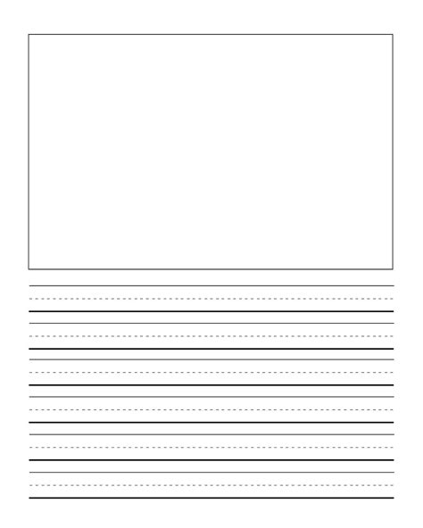 First Grade Writng Paper Template With Picture Journal Writing