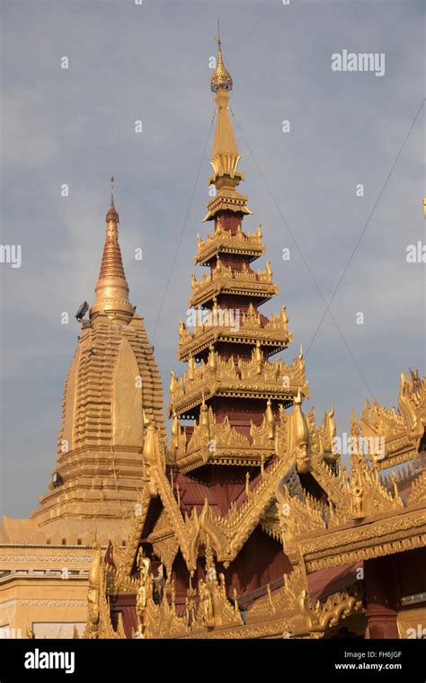 Shrines At The Shwezigon Pagoda Baganmyanmar Stock Photo Alamy