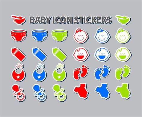 Baby Icon Stickers Set Ai Vector Uidownload