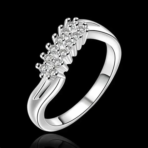 Ring 925 Sterling Silver Ring Silver Special Design Trendy Ring Inlaid Crystal Womens Jewelry