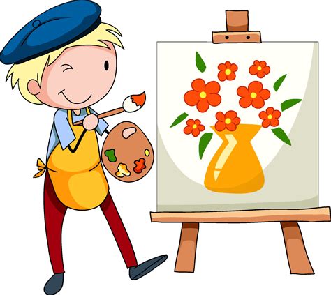 Un Niño Artista Dibujando La Imagen Del Personaje De Dibujos Animados