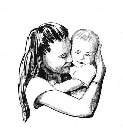 Madre Y Niño Stock De Ilustración Ilustración De Abrazo 2897419