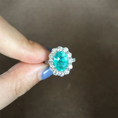 3 1 Carat Paraiba Tourmaline Engagement Ring Blue Stone Ring Etsy Green Stone Rings Blue
