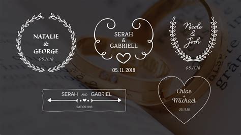 The wedding titles pack is a beautifully crafted premiere pro template featuring a pack of unique wedding title animations. 5 Wedding Titles for Premiere Pro & After Effects ...