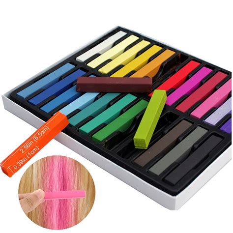 24 Colors Temporary Hair Chalk Jamhoodirect Nontoxic Rainbow Colored