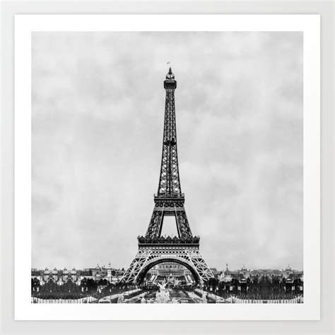Eiffel Tower Paris France In Black And White With