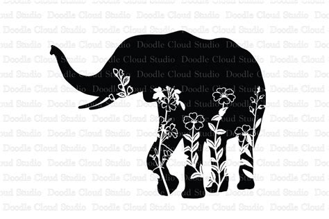 Vector Files Flower Elephant Svg Files For Cricut Elephant Svg Instant