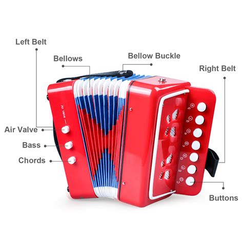 Mua Tosnail Kids Accordion Toy 10 Keys Buttons Control Mini Musical