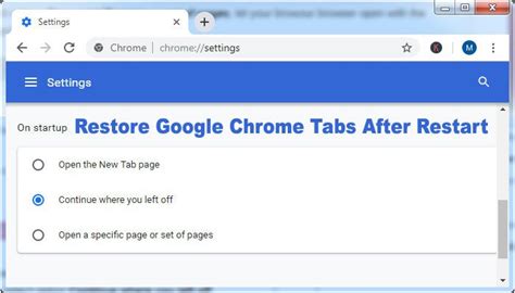 • websites not loading correctly, slow, audio interfaces not showing in something like zoom or google meet, etc how to create a 'restart' shortcut/bookmark 1. 6 Easy Ways to Restore Google Chrome Tabs After Restart ...