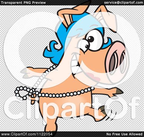 Cartoon Of A Dancing Pig In A Wig Royalty Free Vector Clipart By Ron