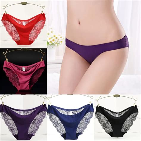 Multi Color Womens Sexy Lace Panties Seamless Cotton Breathable Hollow Briefs Underwear Panty