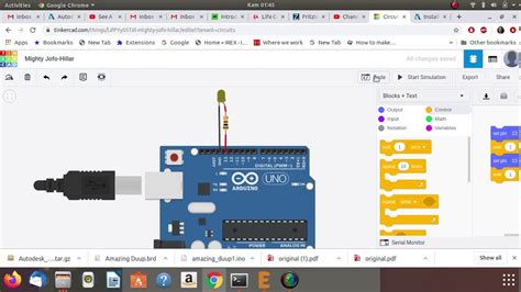 Tinkercad Simulation Of Arduino Blink Youtube