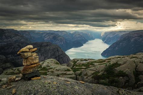 Lysefjord Waters View From Preikestolen Norway Photograph By Martin